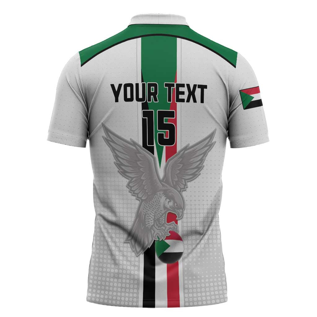Custom Sudan Football Zipper Polo Shirt Go Champions Falcons of Jediane - Wonder Print Shop