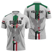 Custom Sudan Football Zipper Polo Shirt Go Champions Falcons of Jediane - Wonder Print Shop