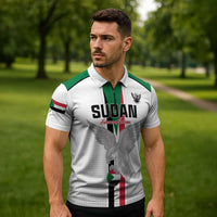 Custom Sudan Football Zipper Polo Shirt Go Champions Falcons of Jediane - Wonder Print Shop