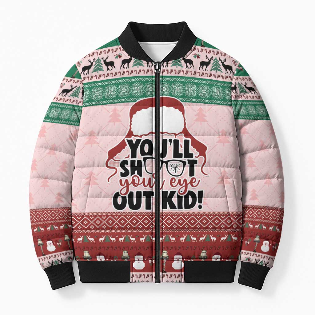 Christmas Story Bomber Puffer Jacket You'll Shoot Your Eye Out - Wonder Print Shop