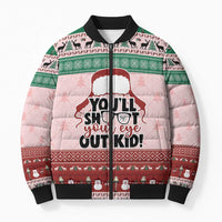 Christmas Story Bomber Puffer Jacket You'll Shoot Your Eye Out - Wonder Print Shop