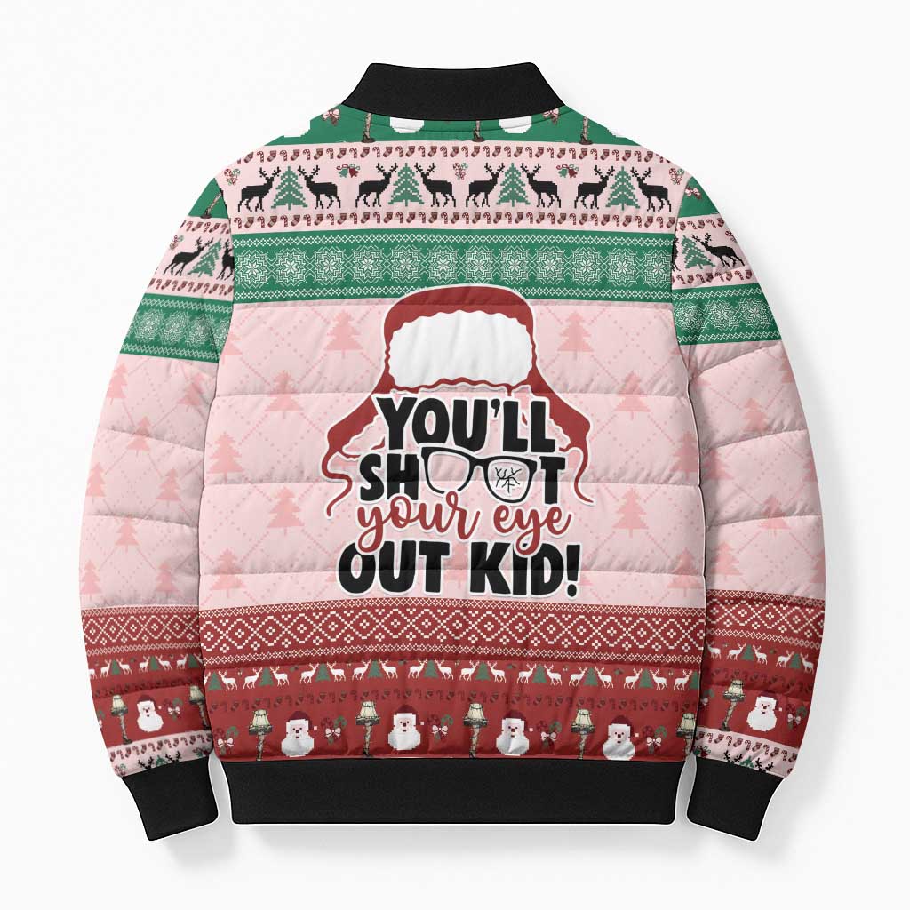 Christmas Story Bomber Puffer Jacket You'll Shoot Your Eye Out - Wonder Print Shop