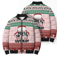 Christmas Story Bomber Puffer Jacket You'll Shoot Your Eye Out - Wonder Print Shop