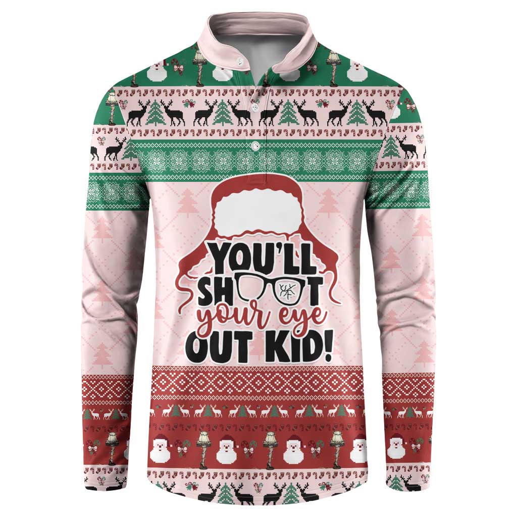 Christmas Story Button Sweatshirt You'll Shoot Your Eye Out - Wonder Print Shop