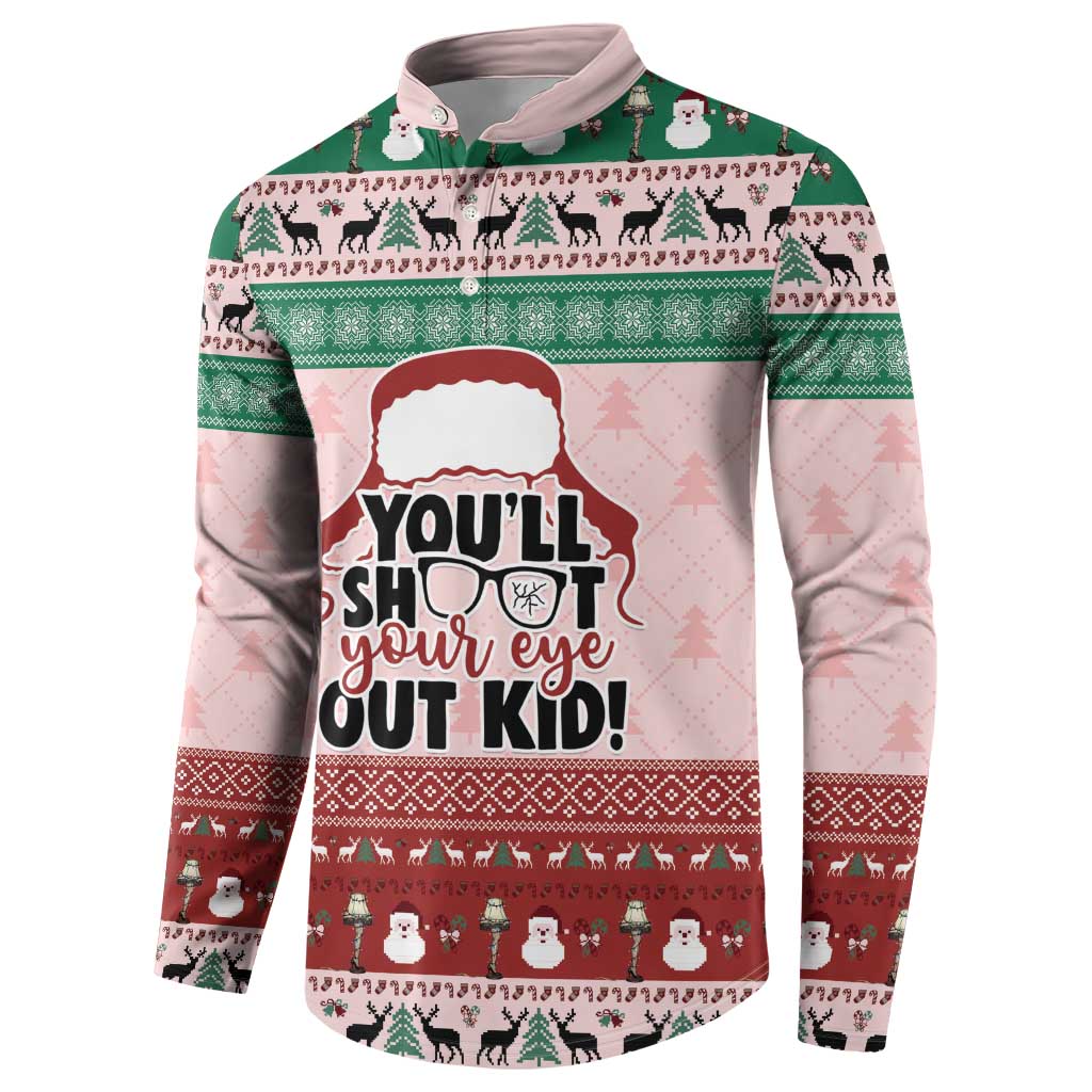 Christmas Story Button Sweatshirt You'll Shoot Your Eye Out - Wonder Print Shop