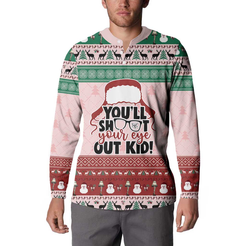 Christmas Story Button Sweatshirt You'll Shoot Your Eye Out - Wonder Print Shop