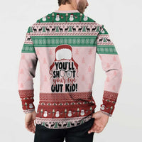 Christmas Story Button Sweatshirt You'll Shoot Your Eye Out - Wonder Print Shop