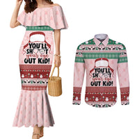 Christmas Story Couples Matching Mermaid Dress and Long Sleeve Button Shirt You'll Shoot Your Eye Out - Wonder Print Shop