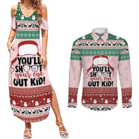 Christmas Story Couples Matching Summer Maxi Dress and Long Sleeve Button Shirt You'll Shoot Your Eye Out - Wonder Print Shop