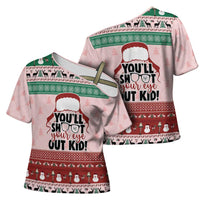 Christmas Story Cross Shoulder Shirt You'll Shoot Your Eye Out - Wonder Print Shop