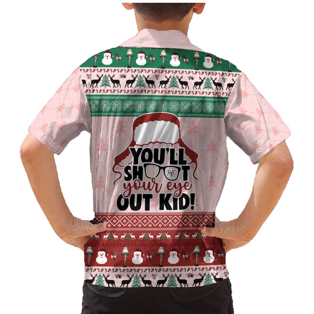 Christmas Story Family Matching Mermaid Dress and Hawaiian Shirt You'll Shoot Your Eye Out - Wonder Print Shop