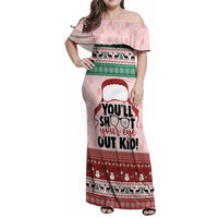 Christmas Story Family Matching Off Shoulder Maxi Dress and Hawaiian Shirt You'll Shoot Your Eye Out - Wonder Print Shop