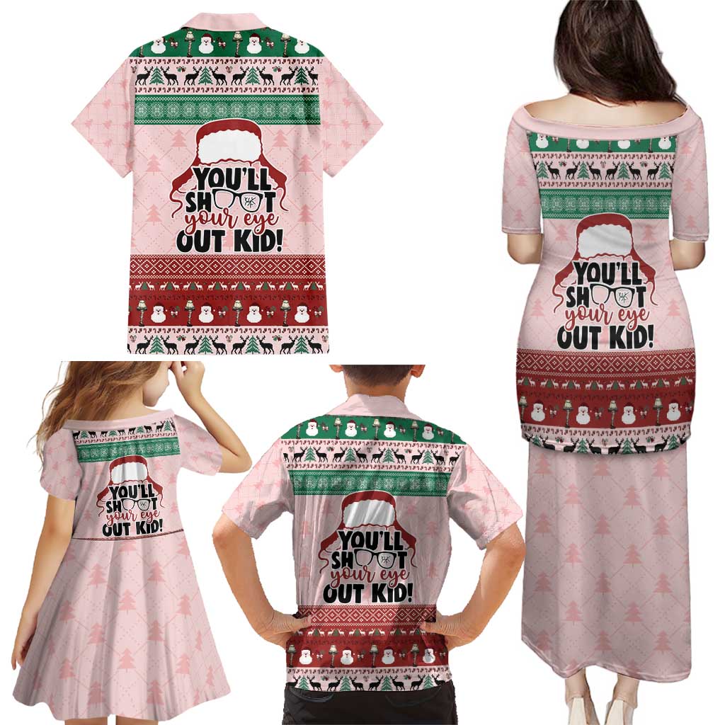 Christmas Story Family Matching Puletasi and Hawaiian Shirt You'll Shoot Your Eye Out - Wonder Print Shop