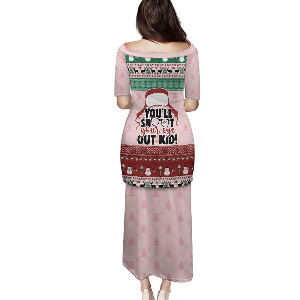 Christmas Story Family Matching Puletasi and Hawaiian Shirt You'll Shoot Your Eye Out - Wonder Print Shop