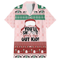 Christmas Story Family Matching Short Sleeve Bodycon Dress and Hawaiian Shirt You'll Shoot Your Eye Out - Wonder Print Shop