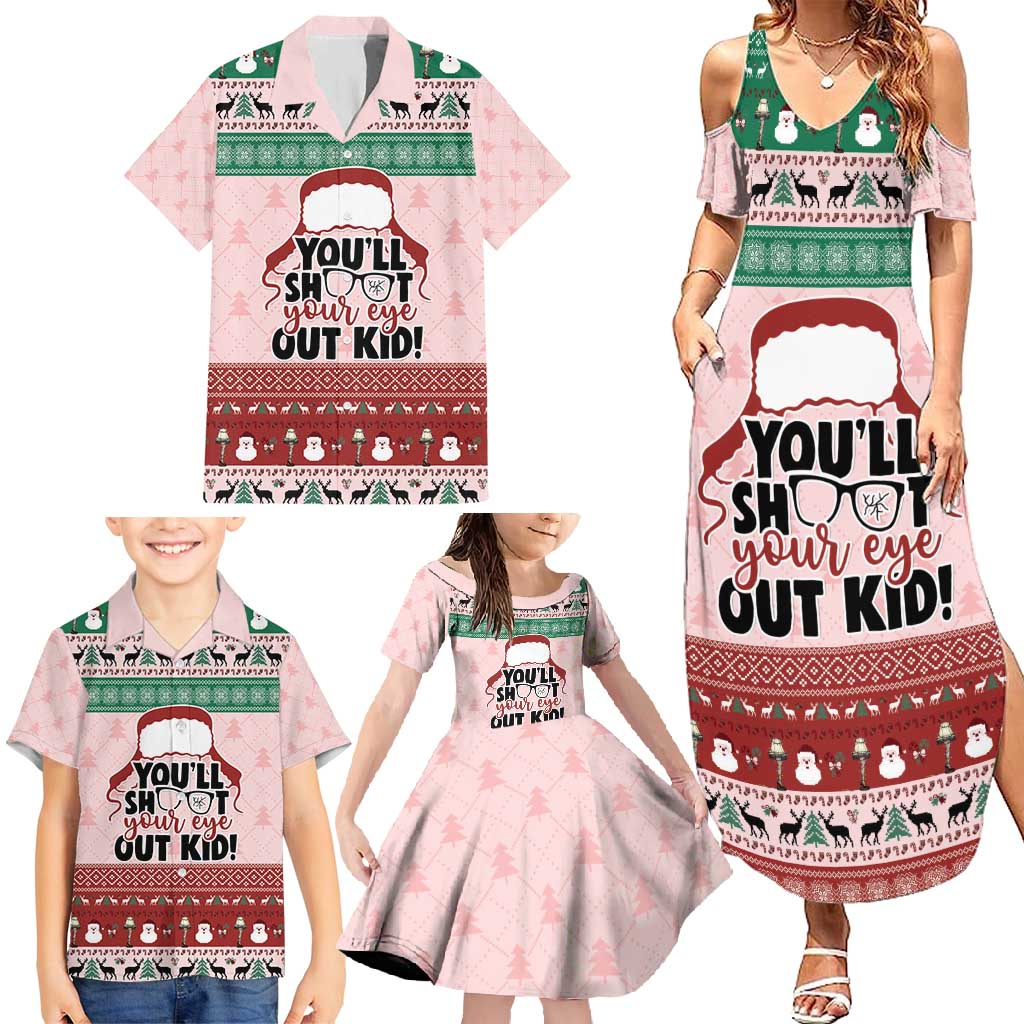 Christmas Story Family Matching Summer Maxi Dress and Hawaiian Shirt You'll Shoot Your Eye Out - Wonder Print Shop