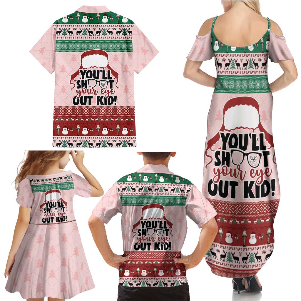 Christmas Story Family Matching Summer Maxi Dress and Hawaiian Shirt You'll Shoot Your Eye Out - Wonder Print Shop