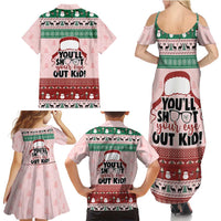 Christmas Story Family Matching Summer Maxi Dress and Hawaiian Shirt You'll Shoot Your Eye Out - Wonder Print Shop