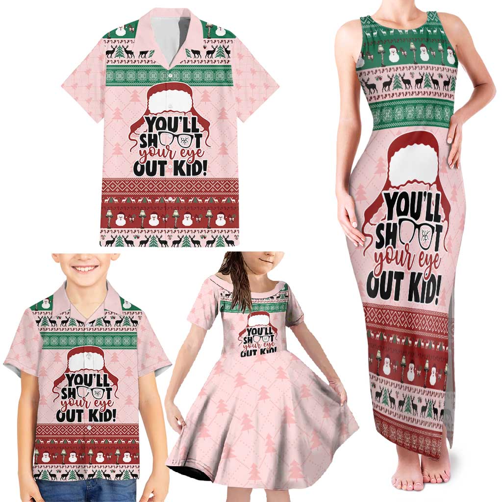 Christmas Story Family Matching Tank Maxi Dress and Hawaiian Shirt You'll Shoot Your Eye Out - Wonder Print Shop