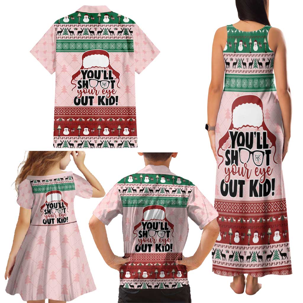 Christmas Story Family Matching Tank Maxi Dress and Hawaiian Shirt You'll Shoot Your Eye Out - Wonder Print Shop