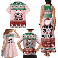Christmas Story Family Matching Tank Maxi Dress and Hawaiian Shirt You'll Shoot Your Eye Out - Wonder Print Shop