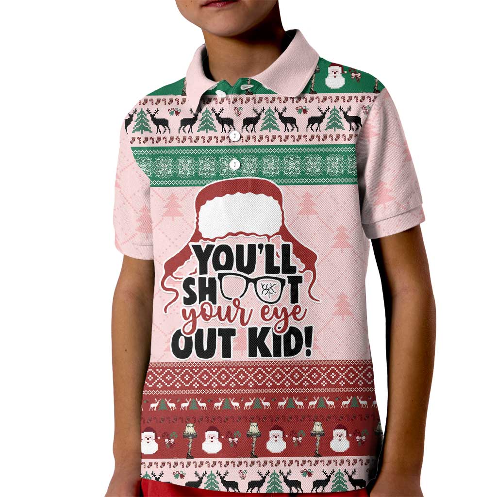 Christmas Story Kid Polo Shirt You'll Shoot Your Eye Out - Wonder Print Shop