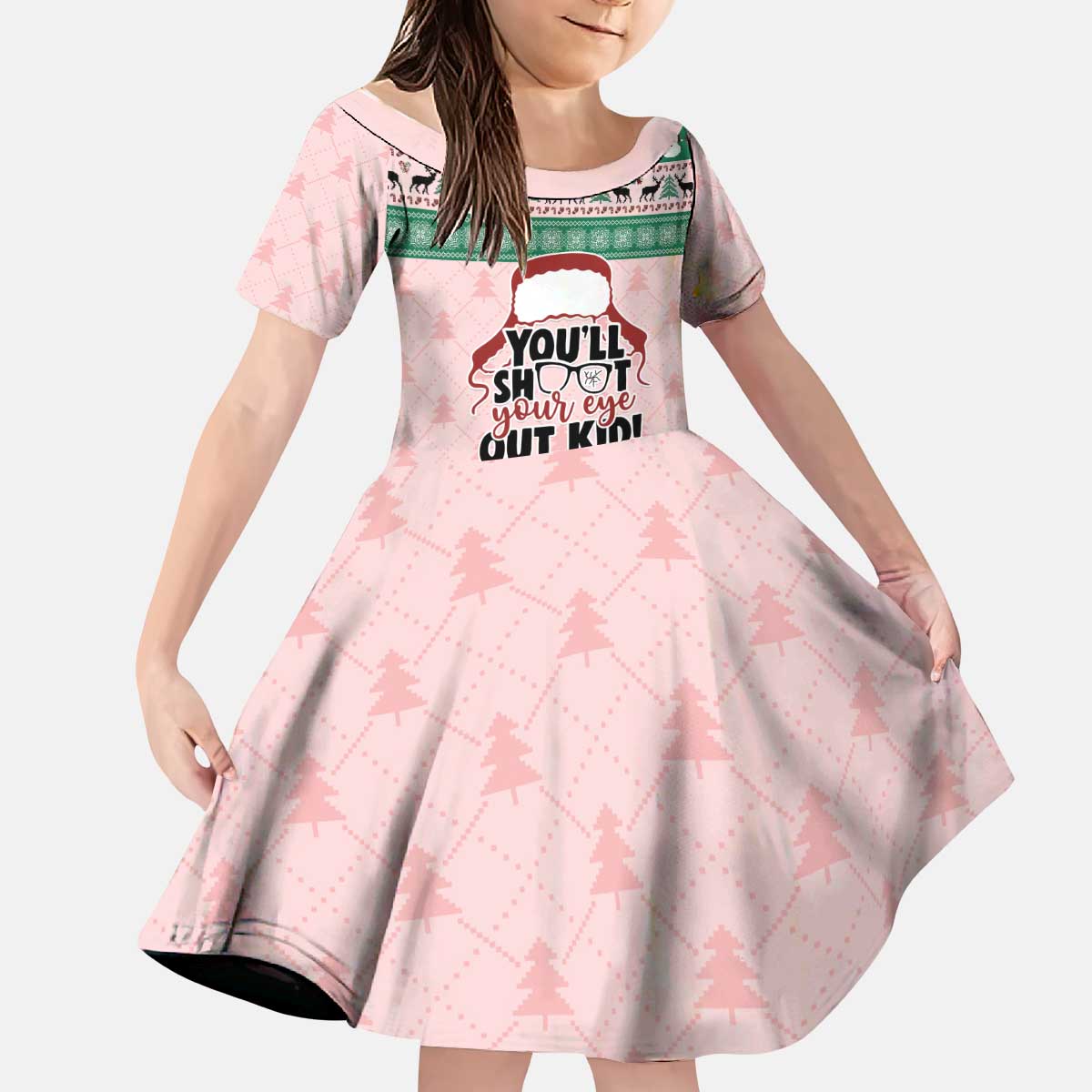 Christmas Story Kid Short Sleeve Dress You'll Shoot Your Eye Out - Wonder Print Shop