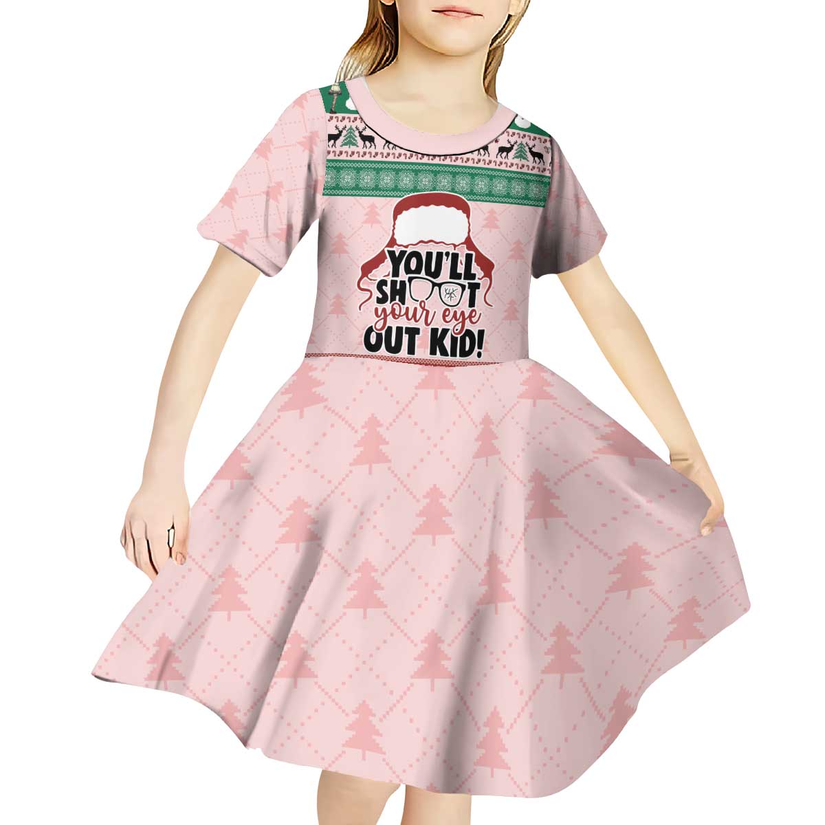 Christmas Story Kid Short Sleeve Dress You'll Shoot Your Eye Out - Wonder Print Shop