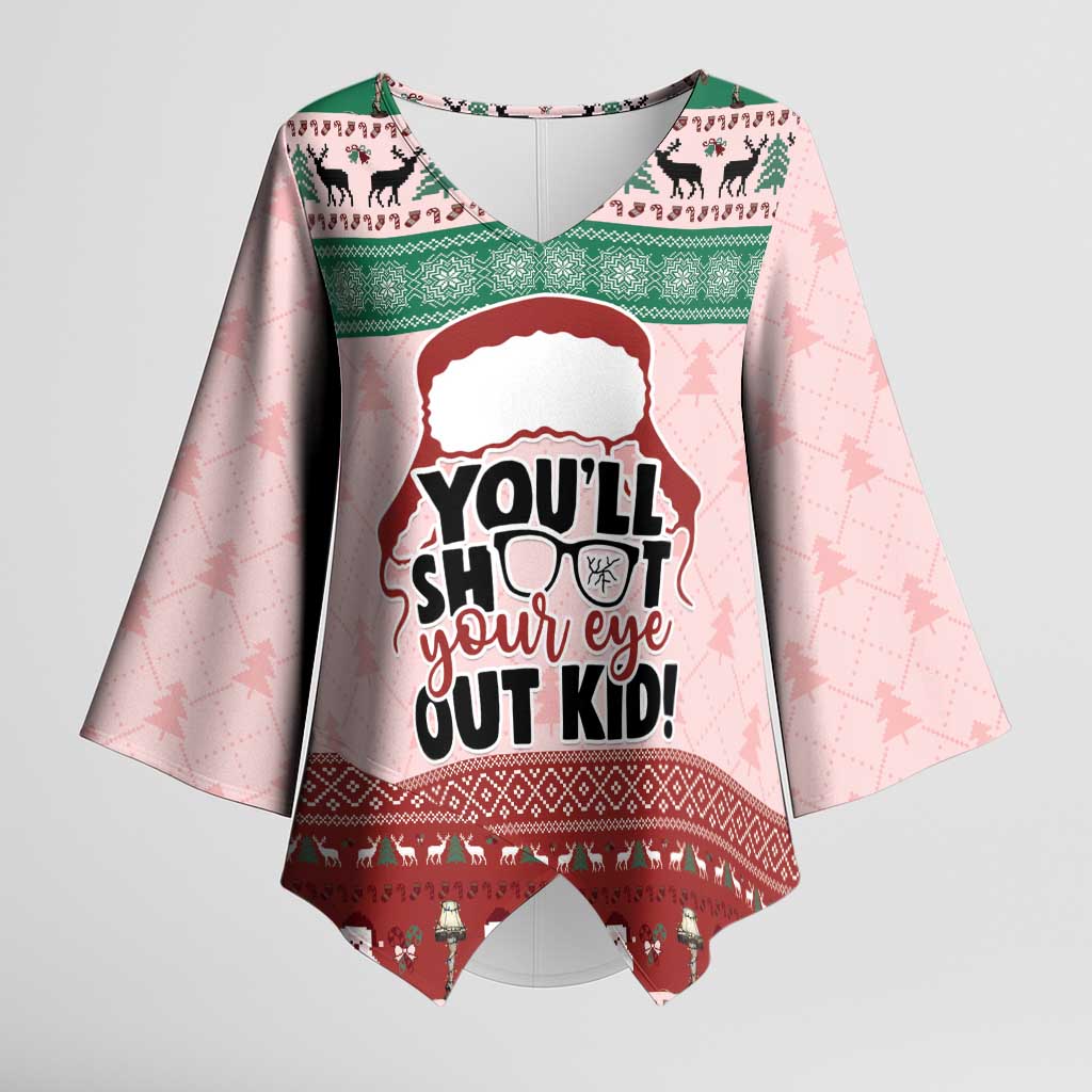 Christmas Story Kimono Sleeve Blouse You'll Shoot Your Eye Out - Wonder Print Shop