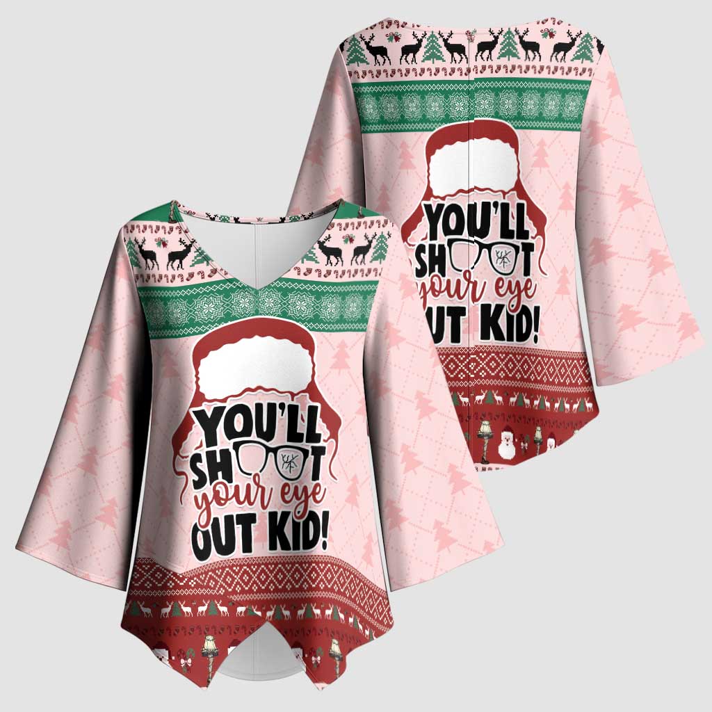 Christmas Story Kimono Sleeve Blouse You'll Shoot Your Eye Out - Wonder Print Shop