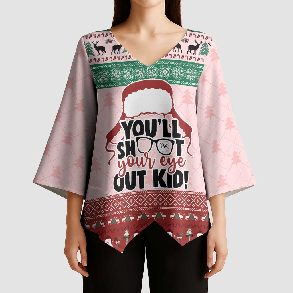 Christmas Story Kimono Sleeve Blouse You'll Shoot Your Eye Out - Wonder Print Shop