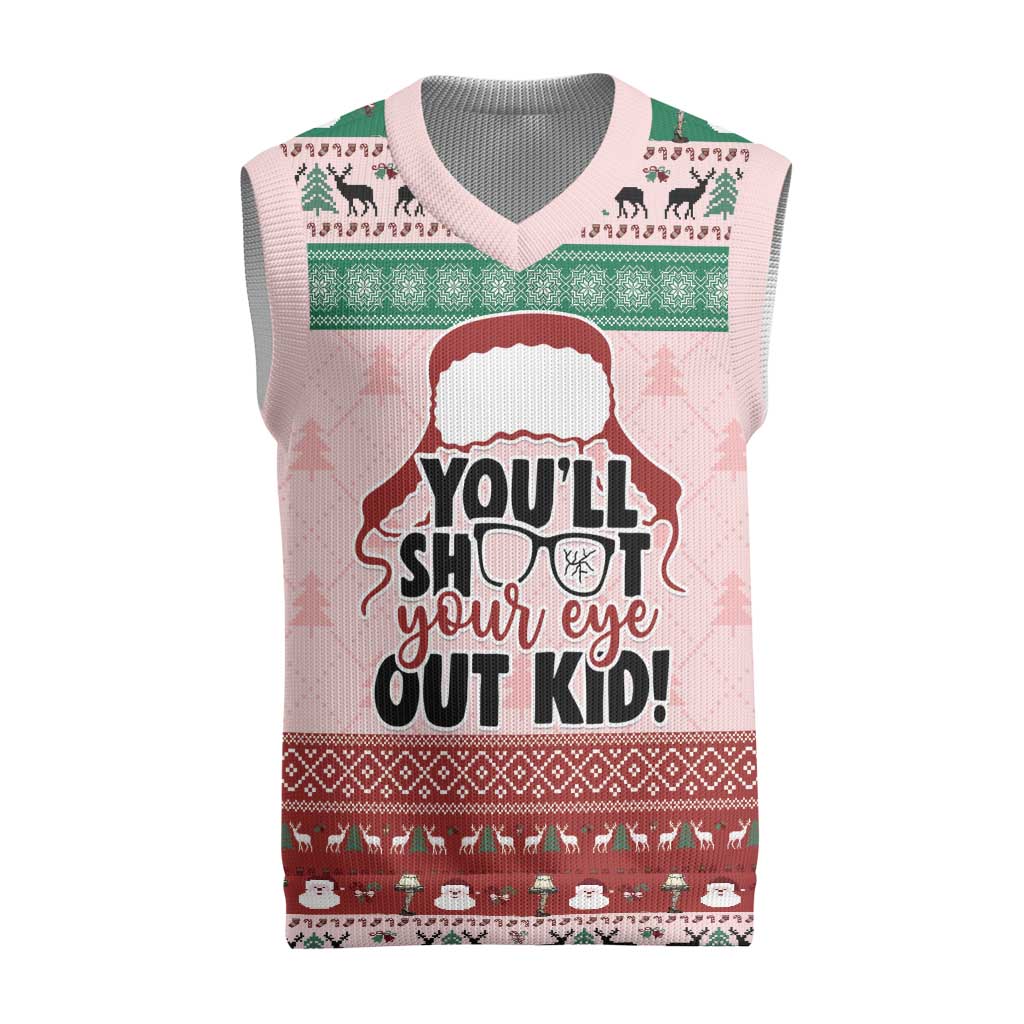 Christmas Story Christmas Knitted V-Neck Vest You'll Shoot Your Eye Out - Wonder Print Shop