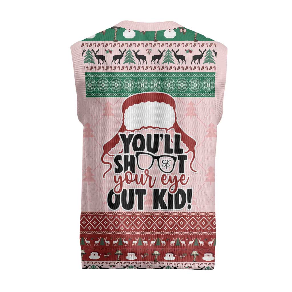 Christmas Story Christmas Knitted V-Neck Vest You'll Shoot Your Eye Out - Wonder Print Shop