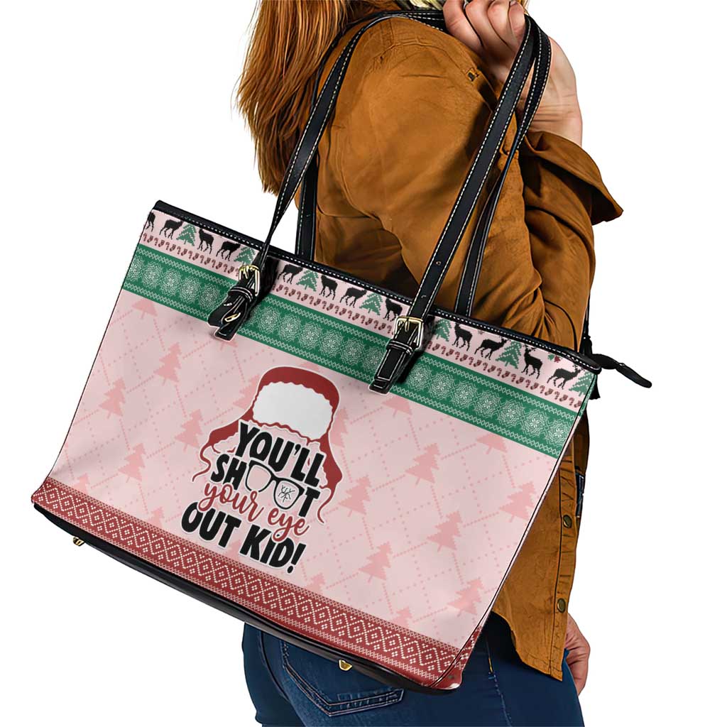 Christmas Story Leather Tote Bag You'll Shoot Your Eye Out - Wonder Print Shop