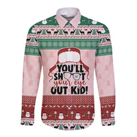 Christmas Story Long Sleeve Button Shirt You'll Shoot Your Eye Out - Wonder Print Shop