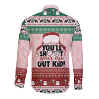 Christmas Story Long Sleeve Button Shirt You'll Shoot Your Eye Out - Wonder Print Shop