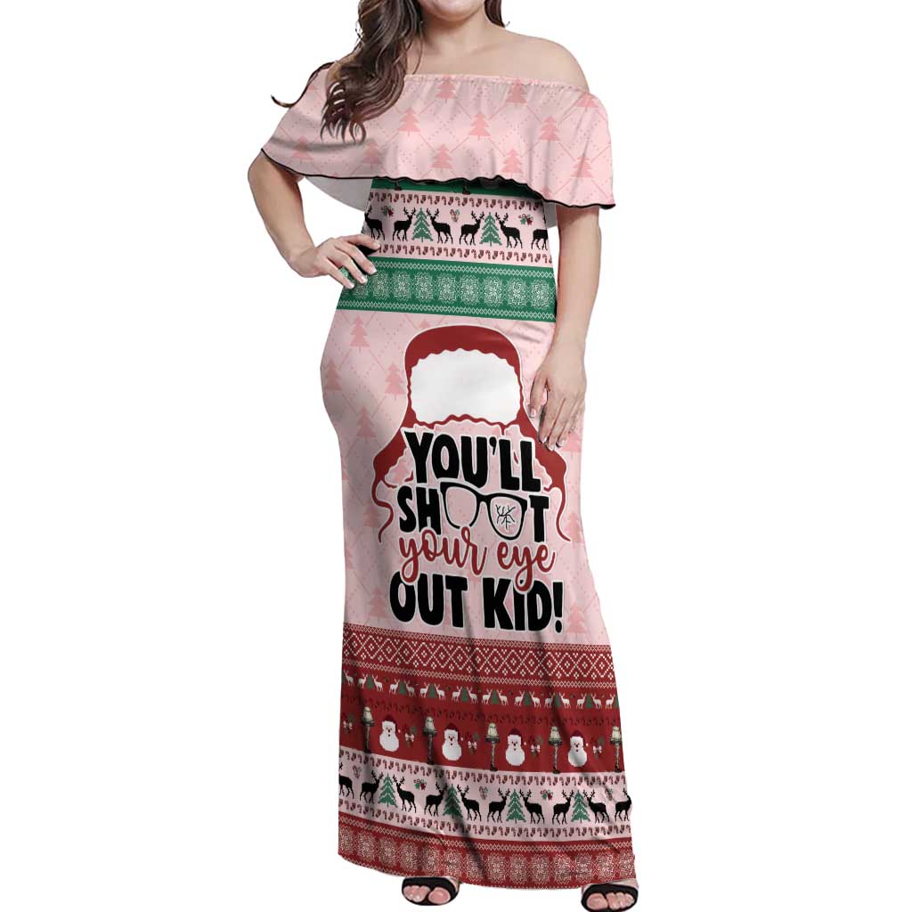 Christmas Story Off Shoulder Maxi Dress You'll Shoot Your Eye Out - Wonder Print Shop