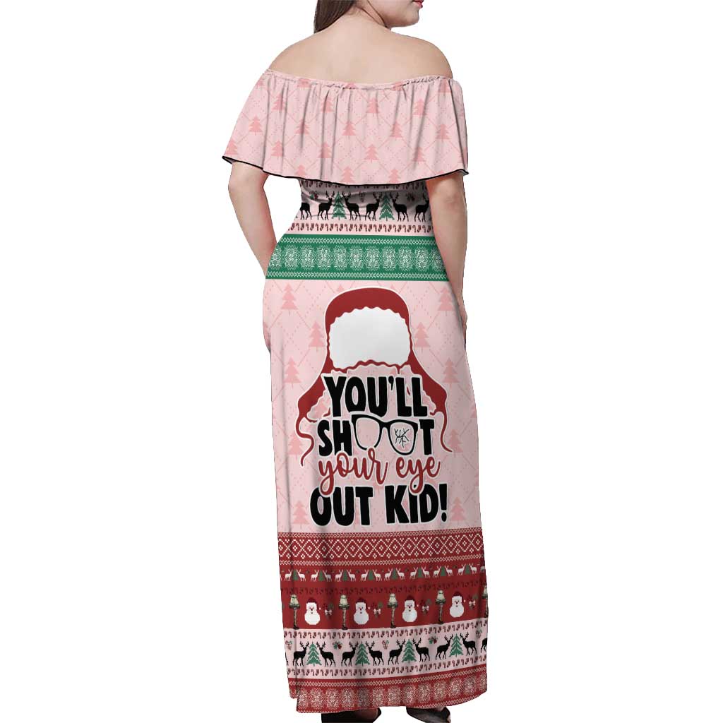 Christmas Story Off Shoulder Maxi Dress You'll Shoot Your Eye Out - Wonder Print Shop