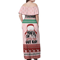 Christmas Story Off Shoulder Maxi Dress You'll Shoot Your Eye Out - Wonder Print Shop