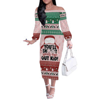 Christmas Story Off The Shoulder Long Sleeve Dress You'll Shoot Your Eye Out - Wonder Print Shop