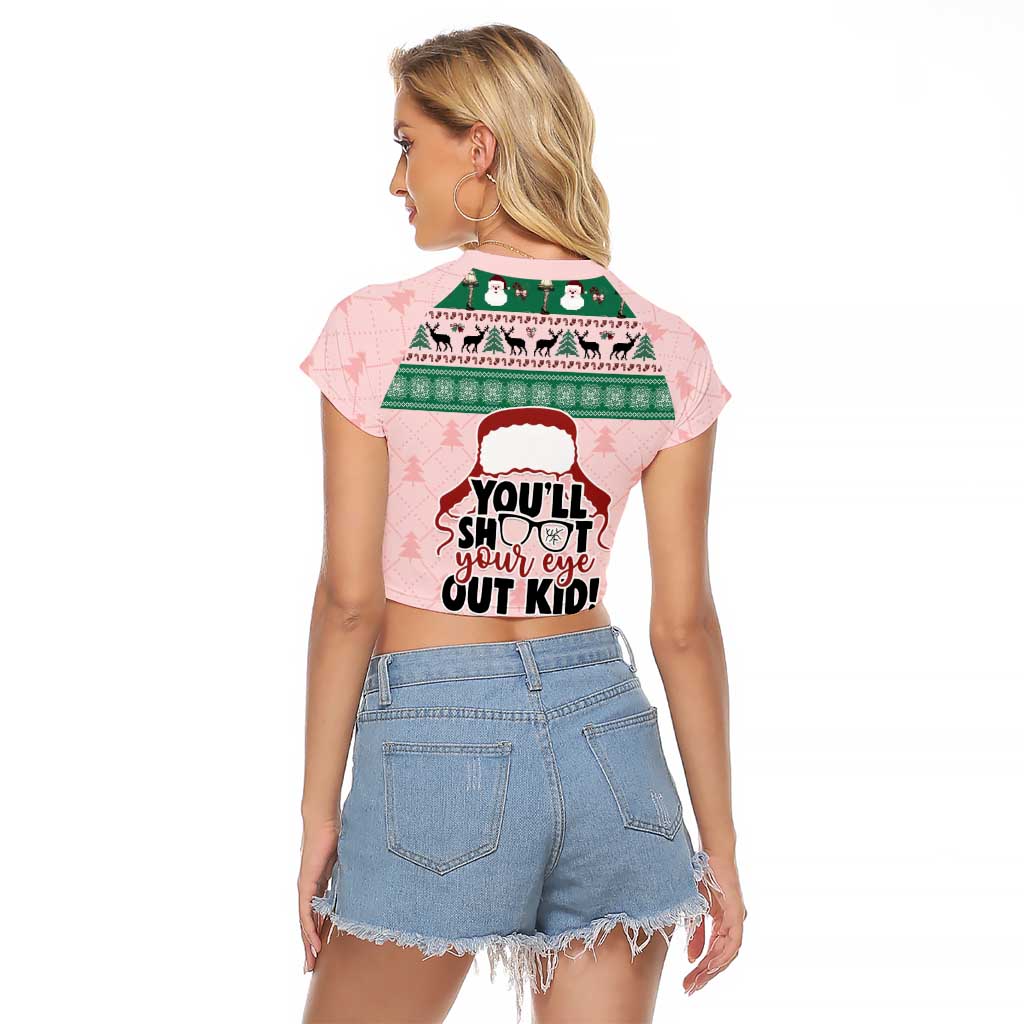 Christmas Story Raglan Cropped T Shirt You'll Shoot Your Eye Out - Wonder Print Shop