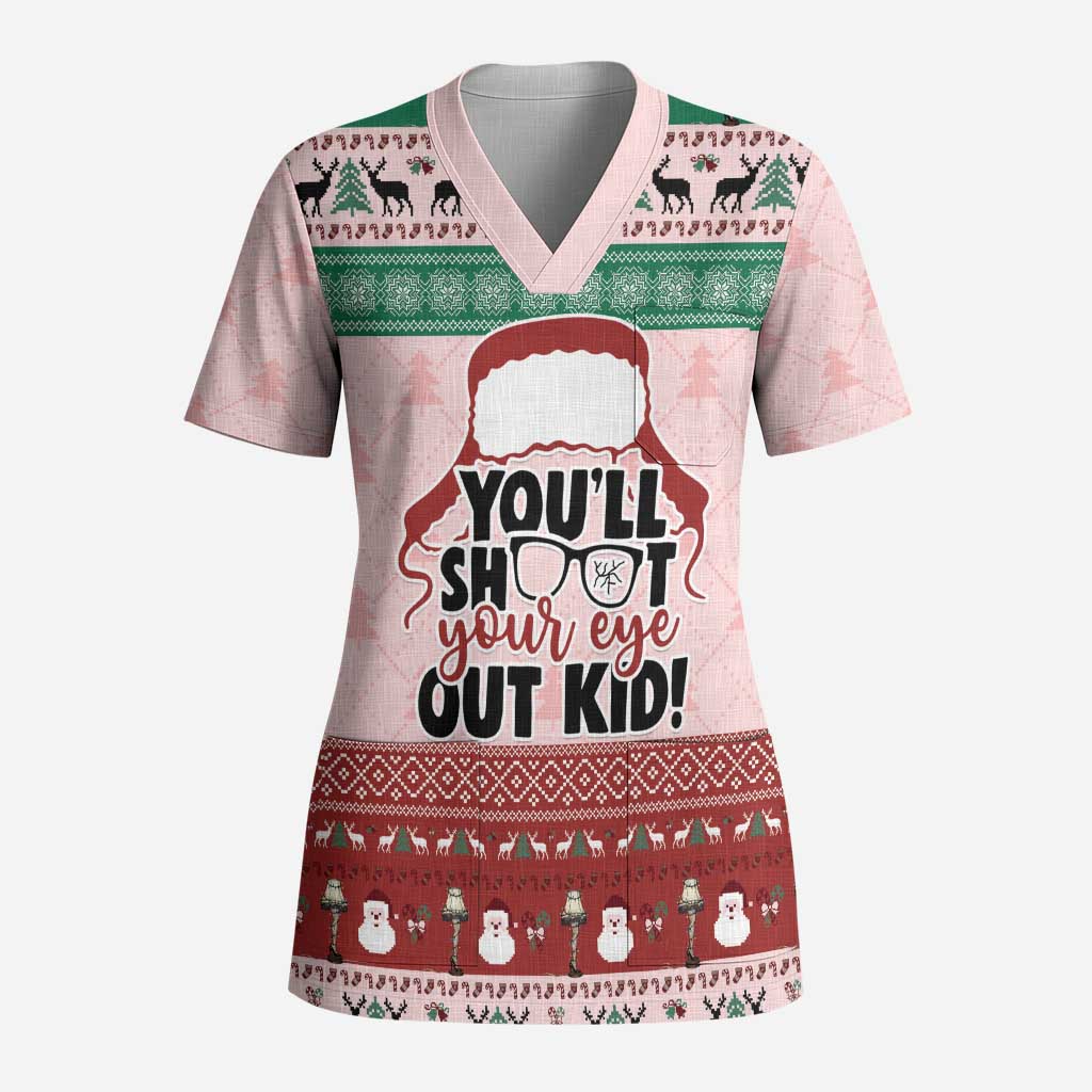 Christmas Story Scrub Top You'll Shoot Your Eye Out - Wonder Print Shop