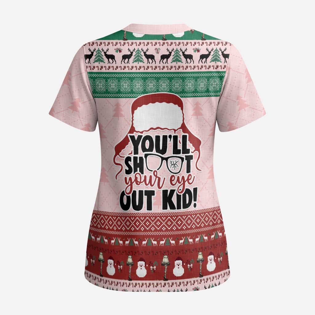 Christmas Story Scrub Top You'll Shoot Your Eye Out - Wonder Print Shop