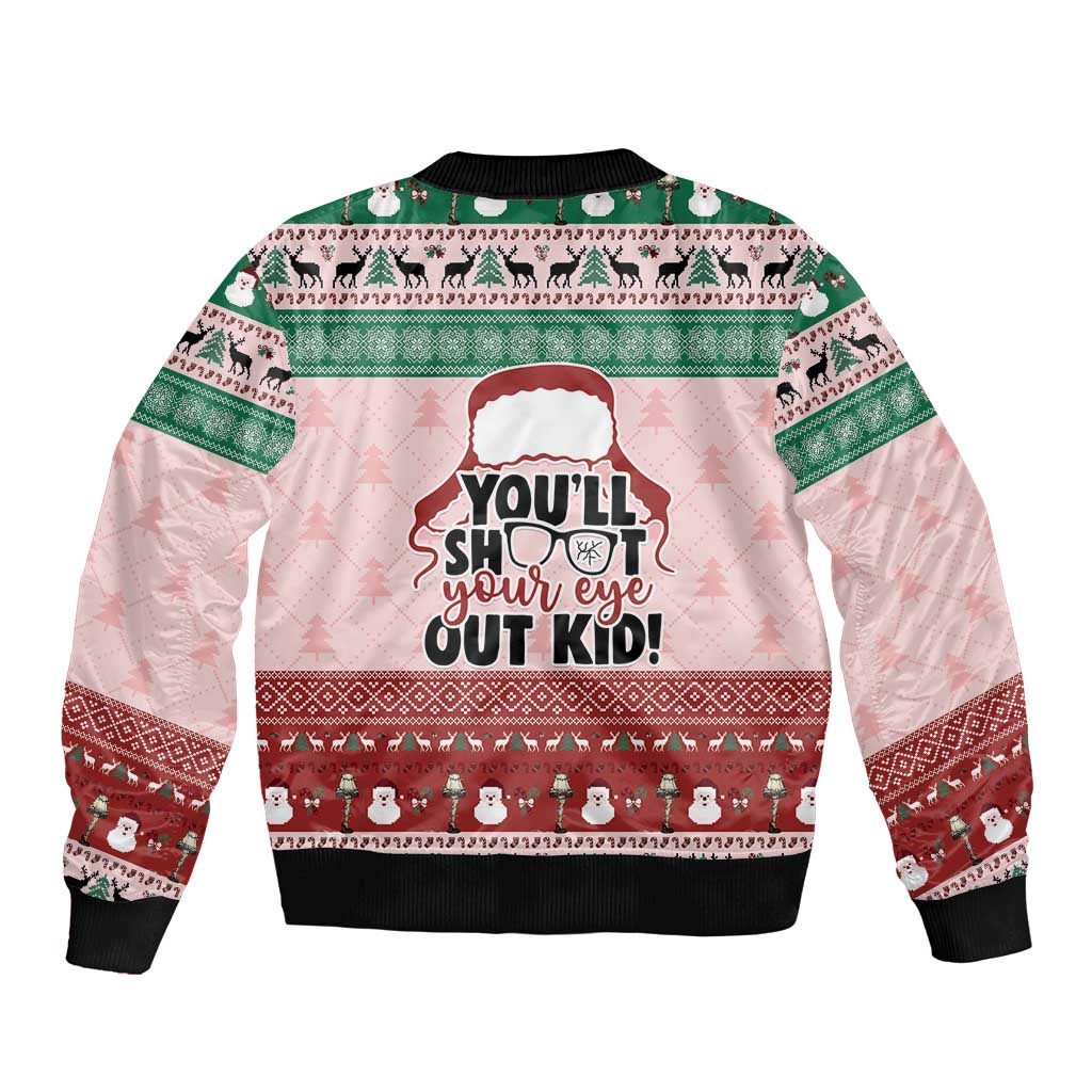 Christmas Story Sleeve Zip Bomber Jacket You'll Shoot Your Eye Out - Wonder Print Shop