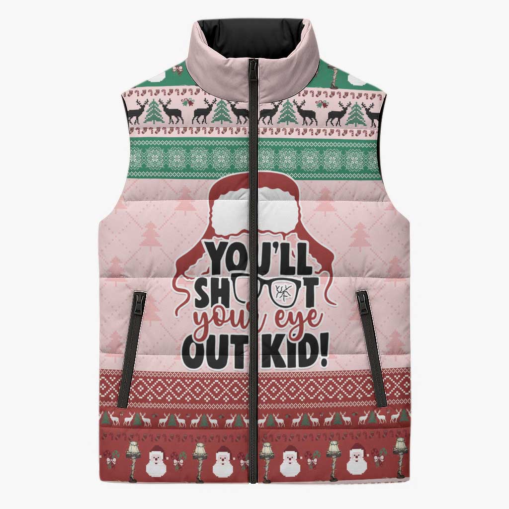 Christmas Story Sleeveless Puffer Jacket You'll Shoot Your Eye Out - Wonder Print Shop