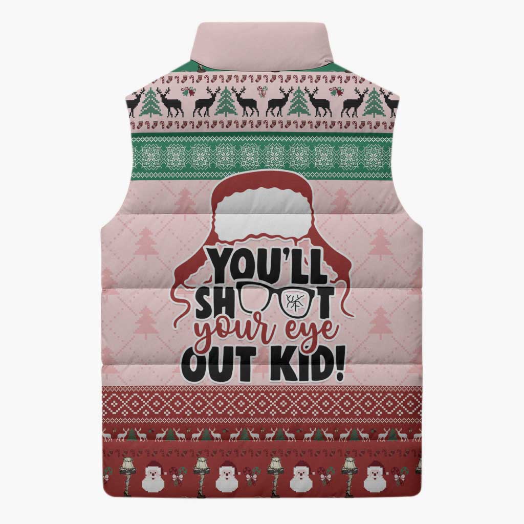 Christmas Story Sleeveless Puffer Jacket You'll Shoot Your Eye Out - Wonder Print Shop