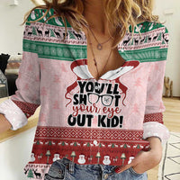 Christmas Story Women Casual Shirt You'll Shoot Your Eye Out - Wonder Print Shop