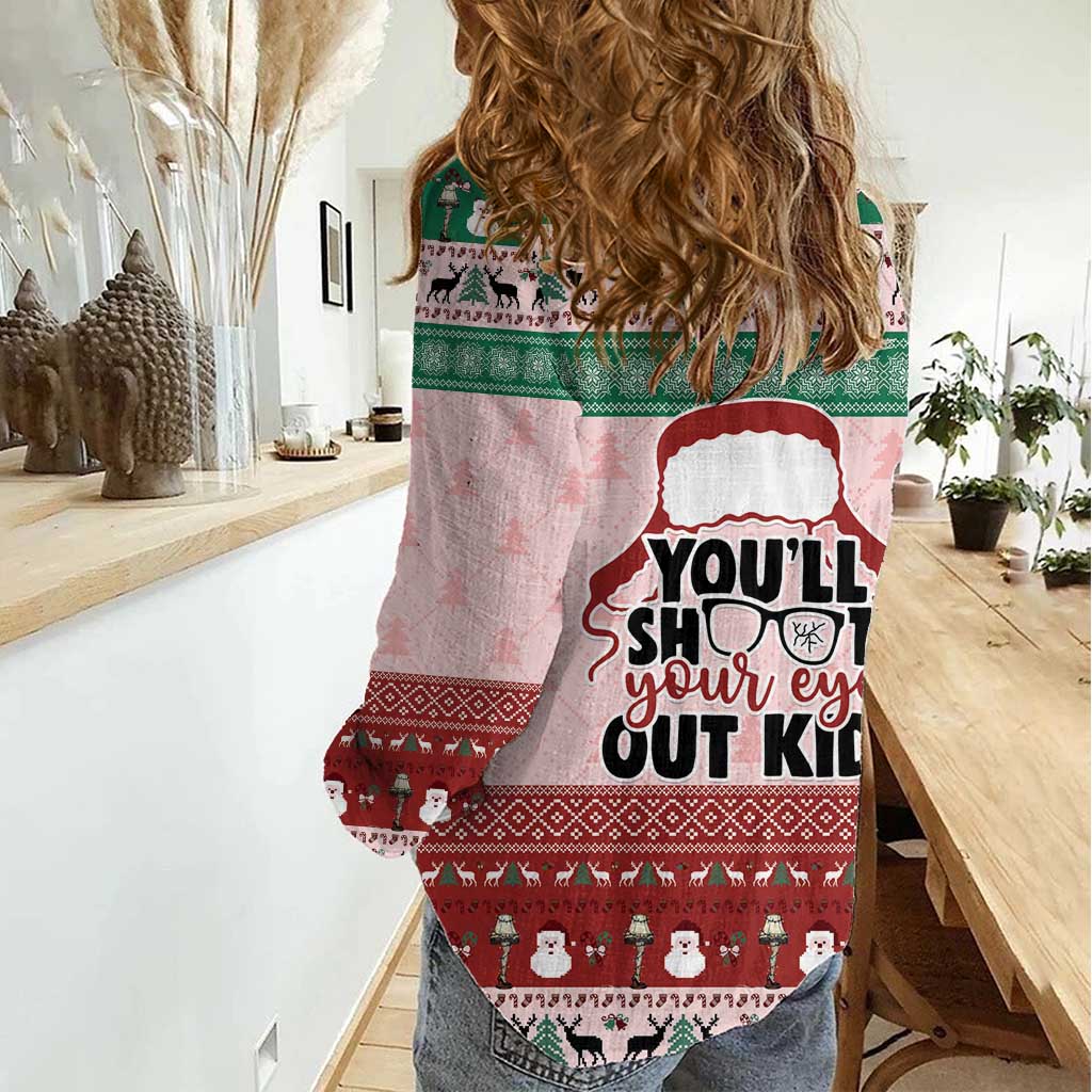 Christmas Story Women Casual Shirt You'll Shoot Your Eye Out - Wonder Print Shop