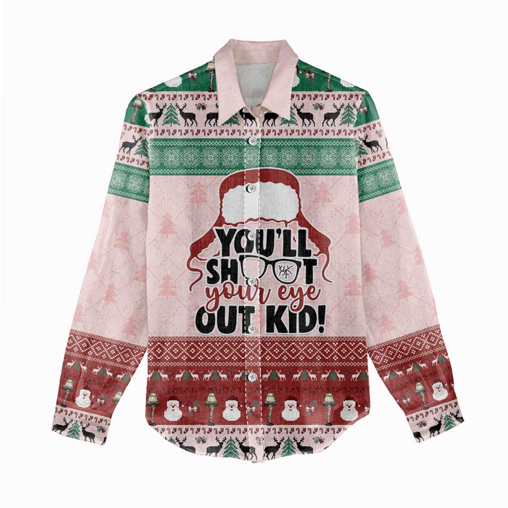 Christmas Story Women Casual Shirt You'll Shoot Your Eye Out - Wonder Print Shop