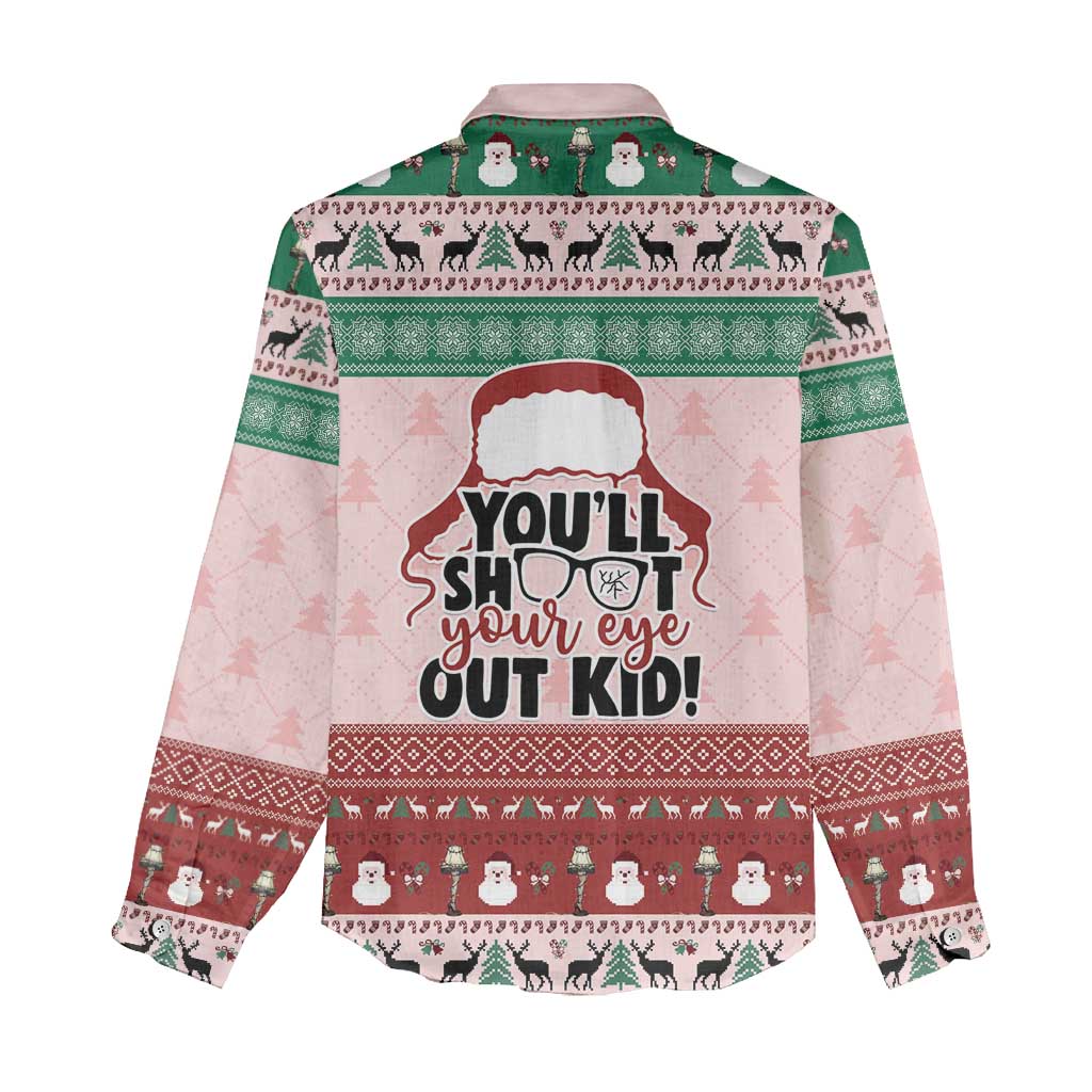 Christmas Story Women Casual Shirt You'll Shoot Your Eye Out - Wonder Print Shop